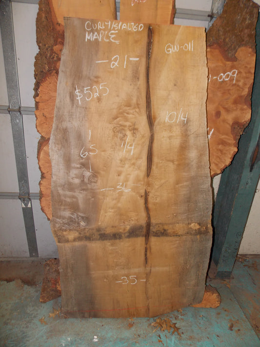 CURLY SPALTED MAPLE SLAB GW-011